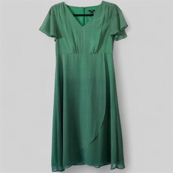 Ann Taylor Green Mid Dress Size 2P - Picture 1 of 7
